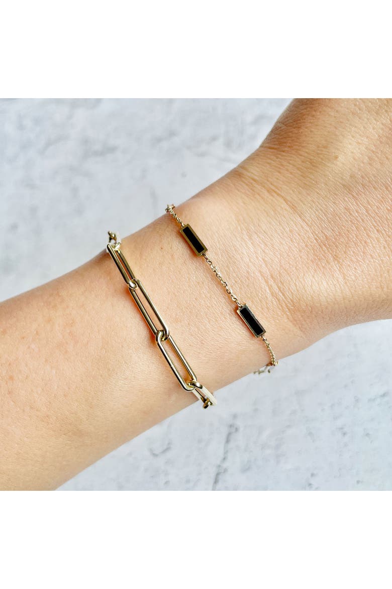 Onyx Bar Chain Bracelet, Alternate, color, Onyx