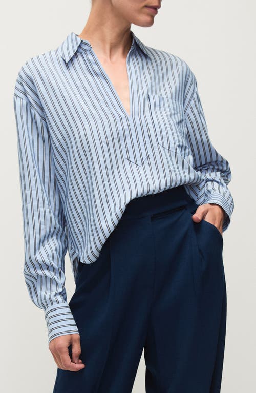 Shop Veronica Beard Khai Stripe Shirt In Bluebell Multi