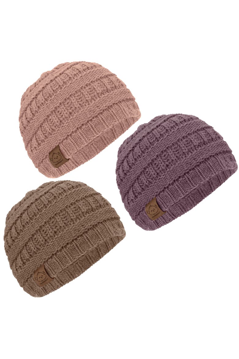 3-Pack Warmzy Baby Beanies, Main, color, Wine