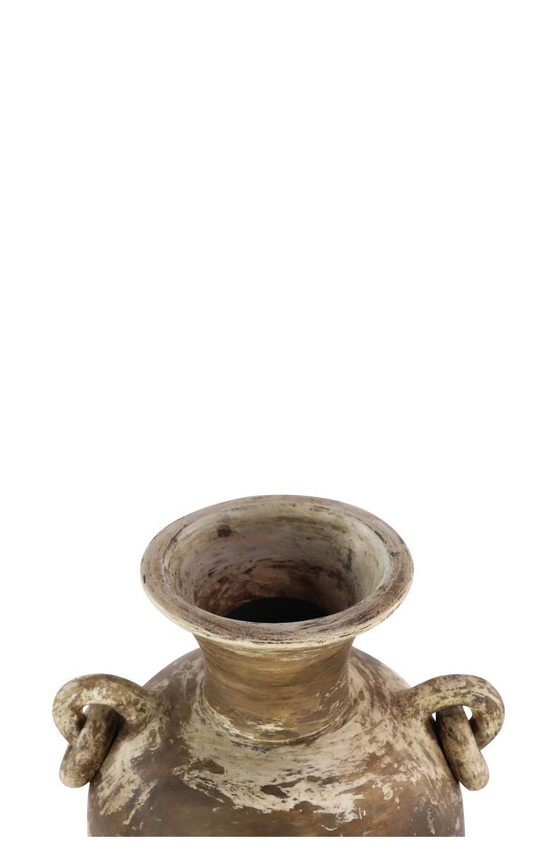 SONOMA SAGE HOME Distressed Beige & Brown Large Ceramic Amphora Floor Vase, Alternate, color, Beige