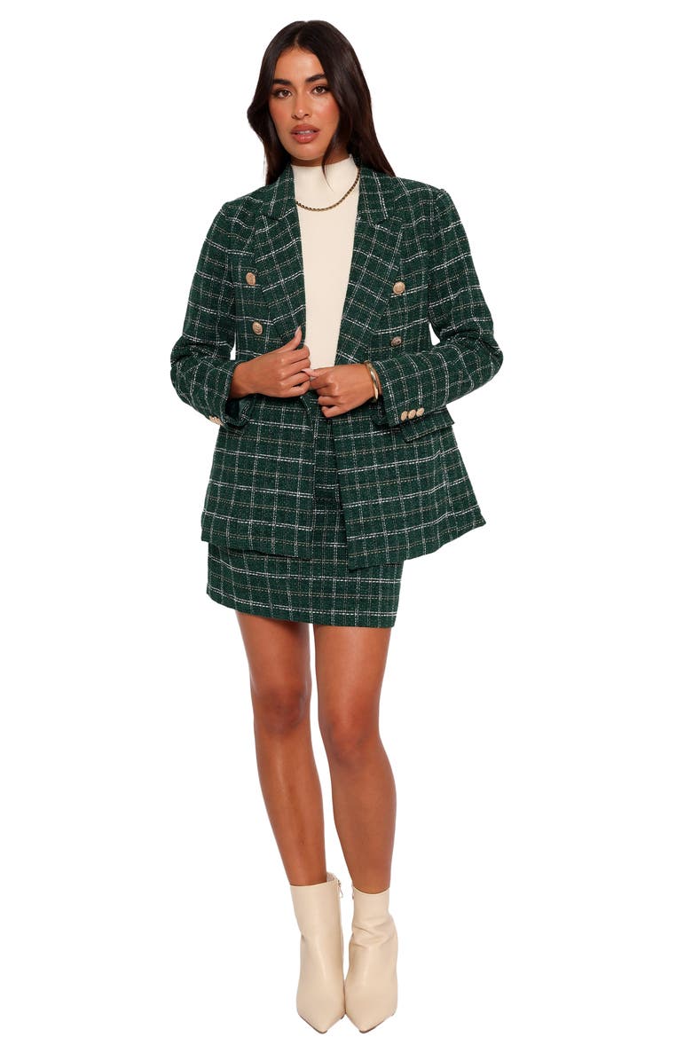 Petal & Pup Jules Plaid Double Breasted Twill Blazer, Alternate, color,