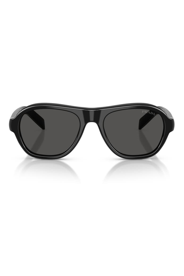 PR D14SF 57mm Pillow Sunglasses, Main, color, BLACK / DARK GREY
