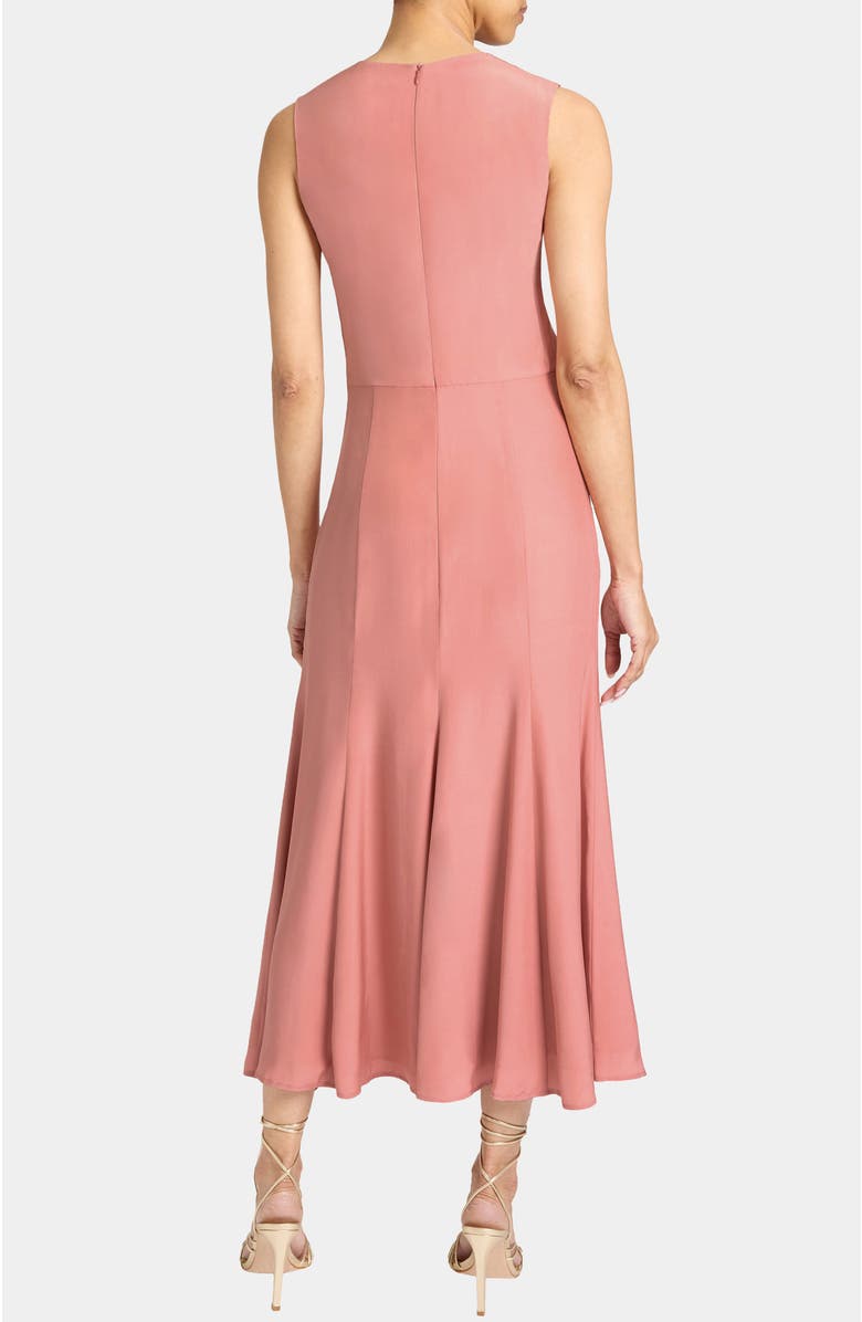 Santorelli ROSALIA Sleeveless Midi Dress in Silk Crepe de Chine, Alternate, color, Rose