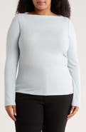 Renee C Boat Neck Brushed Knit Top