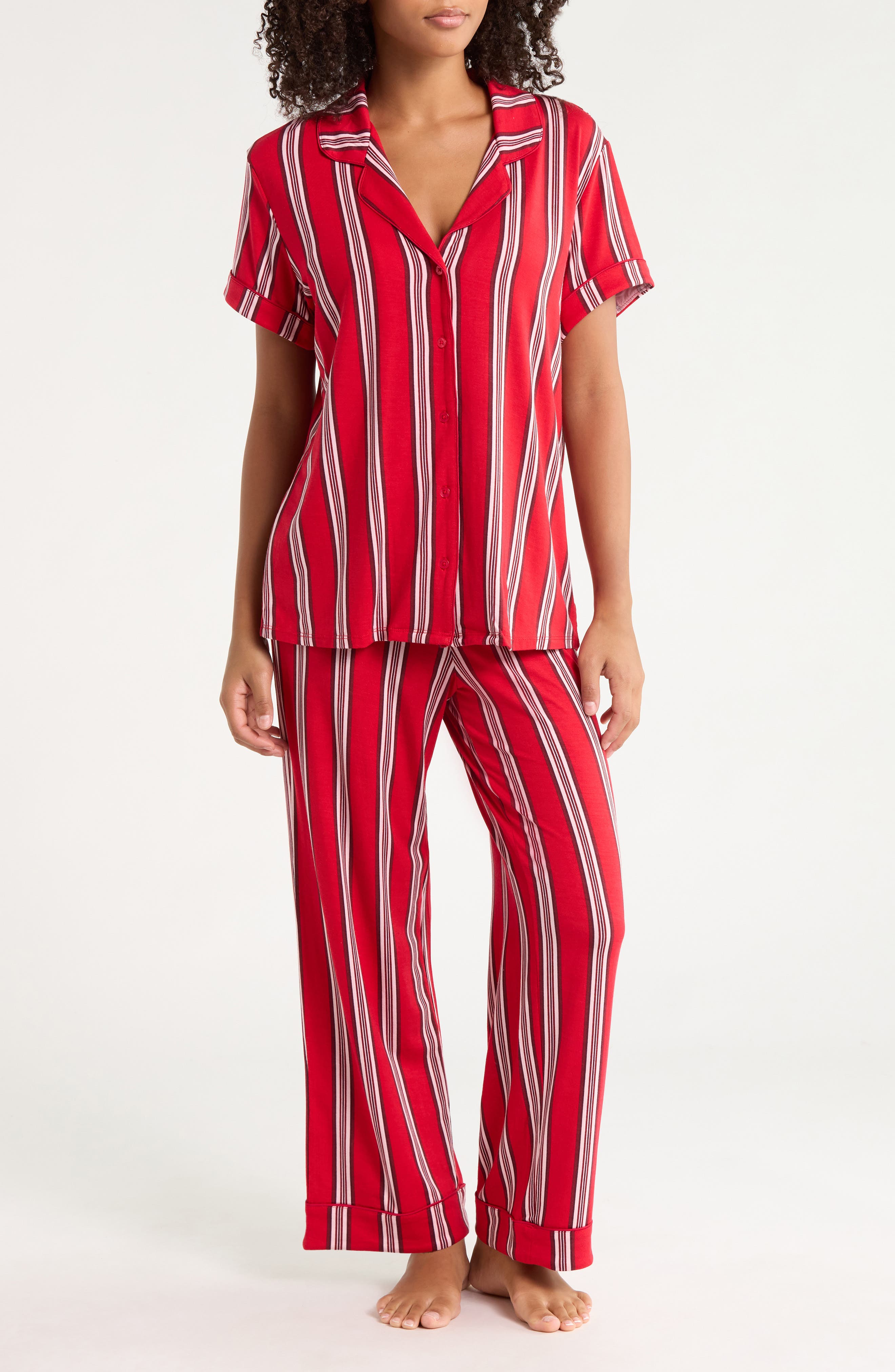 RED- PINK FANCY STRIPE