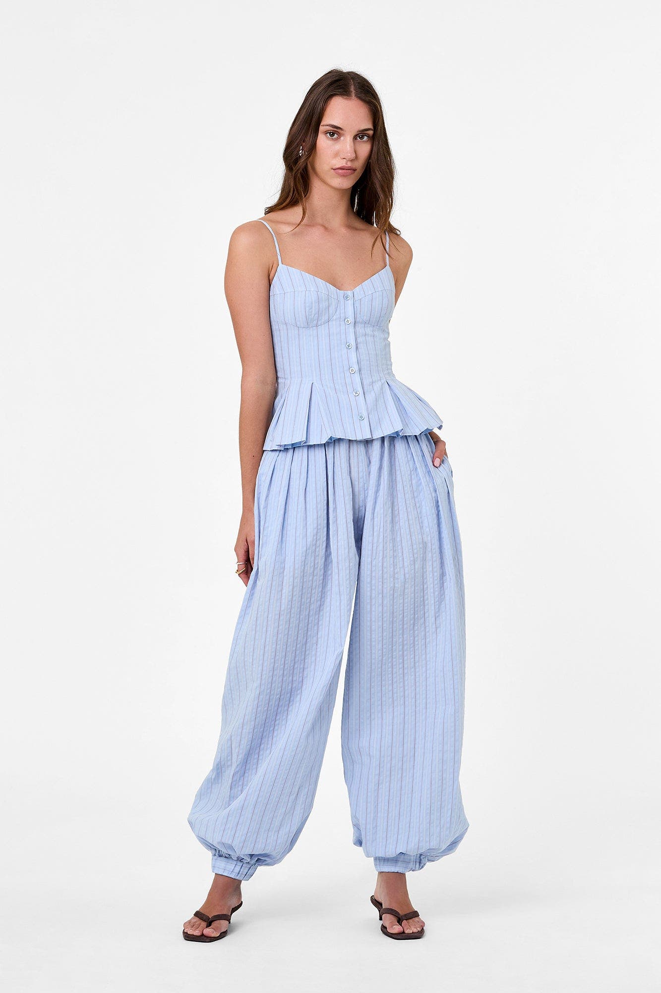 selected Blue Multi Stripe