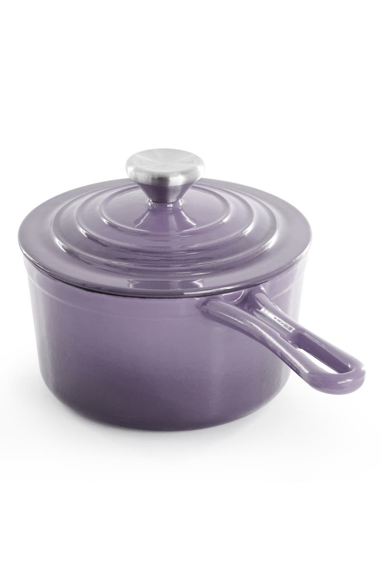 Megachef 2 Quart Enameled Cast Iron Sauce Pan, Alternate, color, Purple