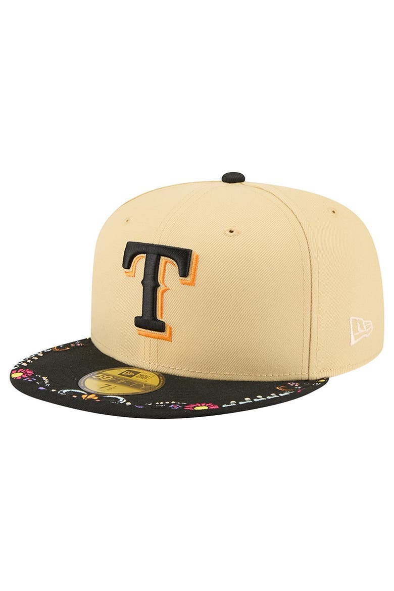 Men's New Era Light Beige Texas Rangers Two-Tone Embroidered Visor 59FIFTY Fitted Hat, Main, color, Light Beige