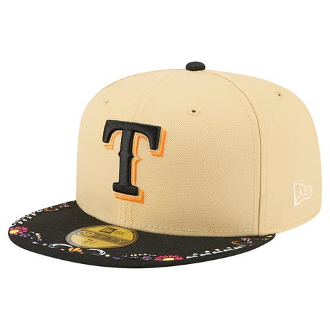 Men's New Era Light Beige Texas Rangers Two-Tone Embroidered Visor 59FIFTY Fitted Hat