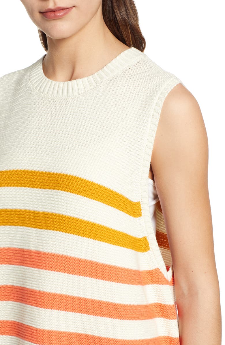 Lucky Brand Ombré Stripe Linen Blend Sweater Shell, Alternate, color,