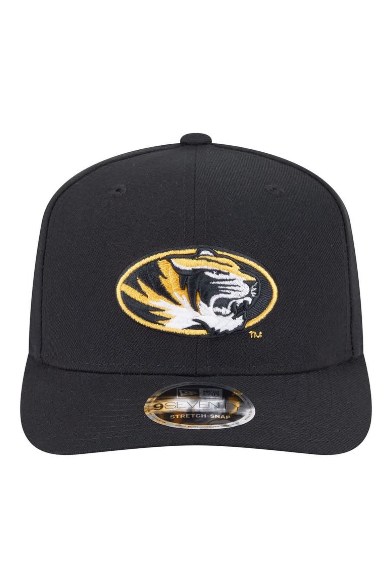 Men's New Era  Black Missouri Tigers Team Collective 9SEVENTY Stretch-Snap Adjustable Hat, Alternate, color, Black