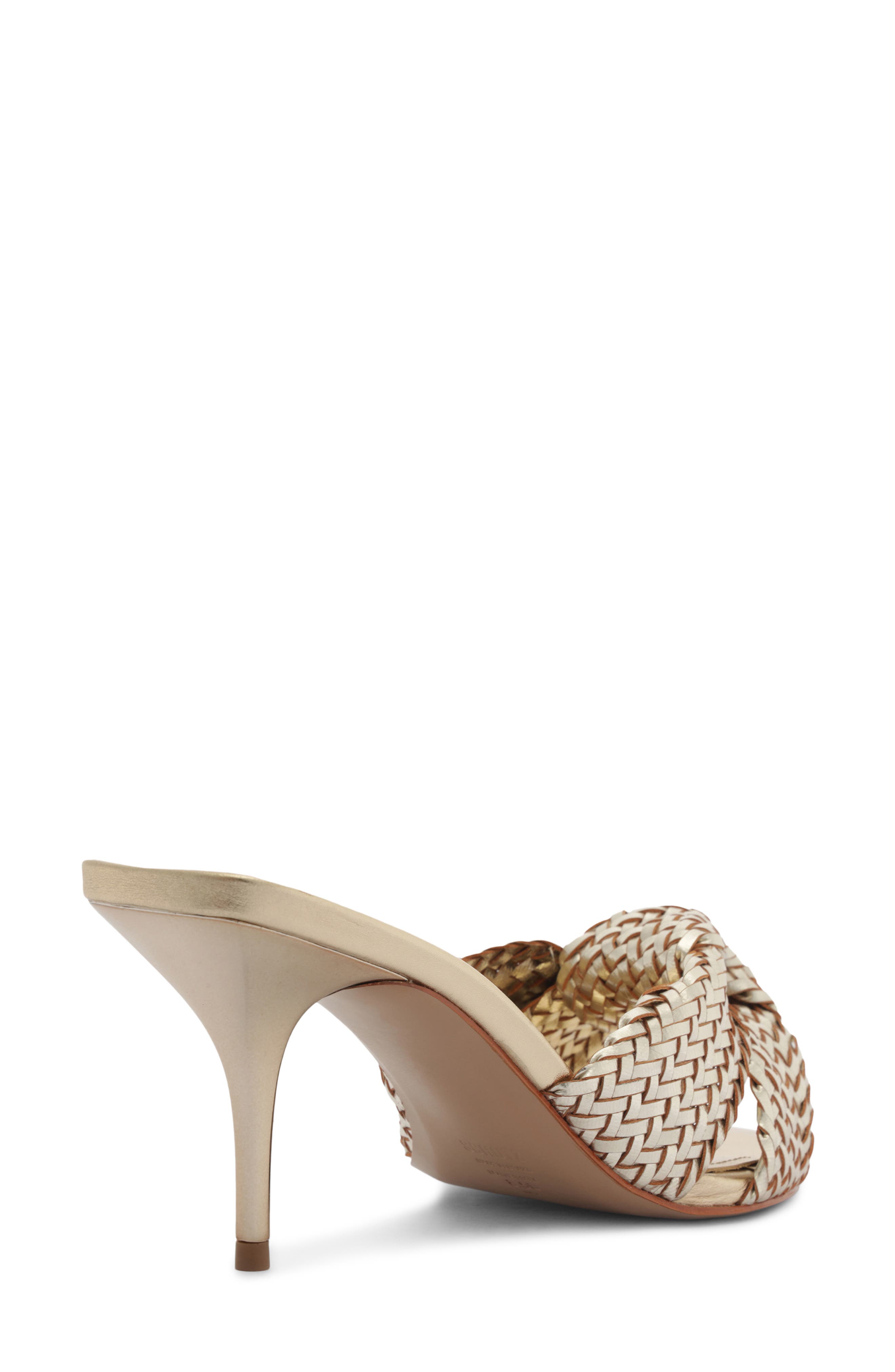Schutz Marbella Pointed Toe Slide Sandal, Alternate, color, Platina