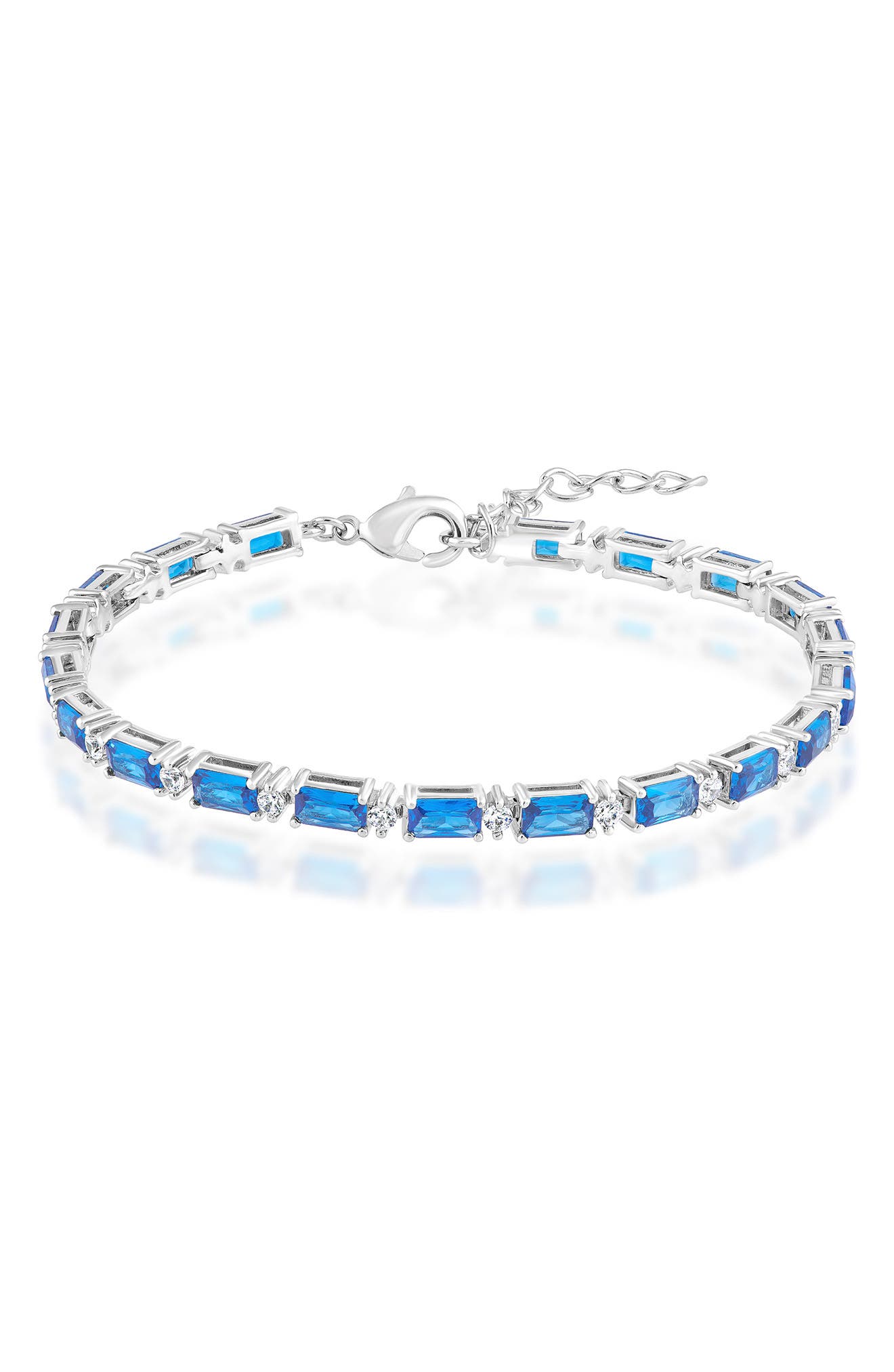 Emerald-Cut & Round Cubic Zirconia Bracelet