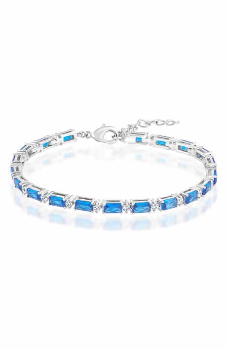 Emerald-Cut & Round Cubic Zirconia Bracelet