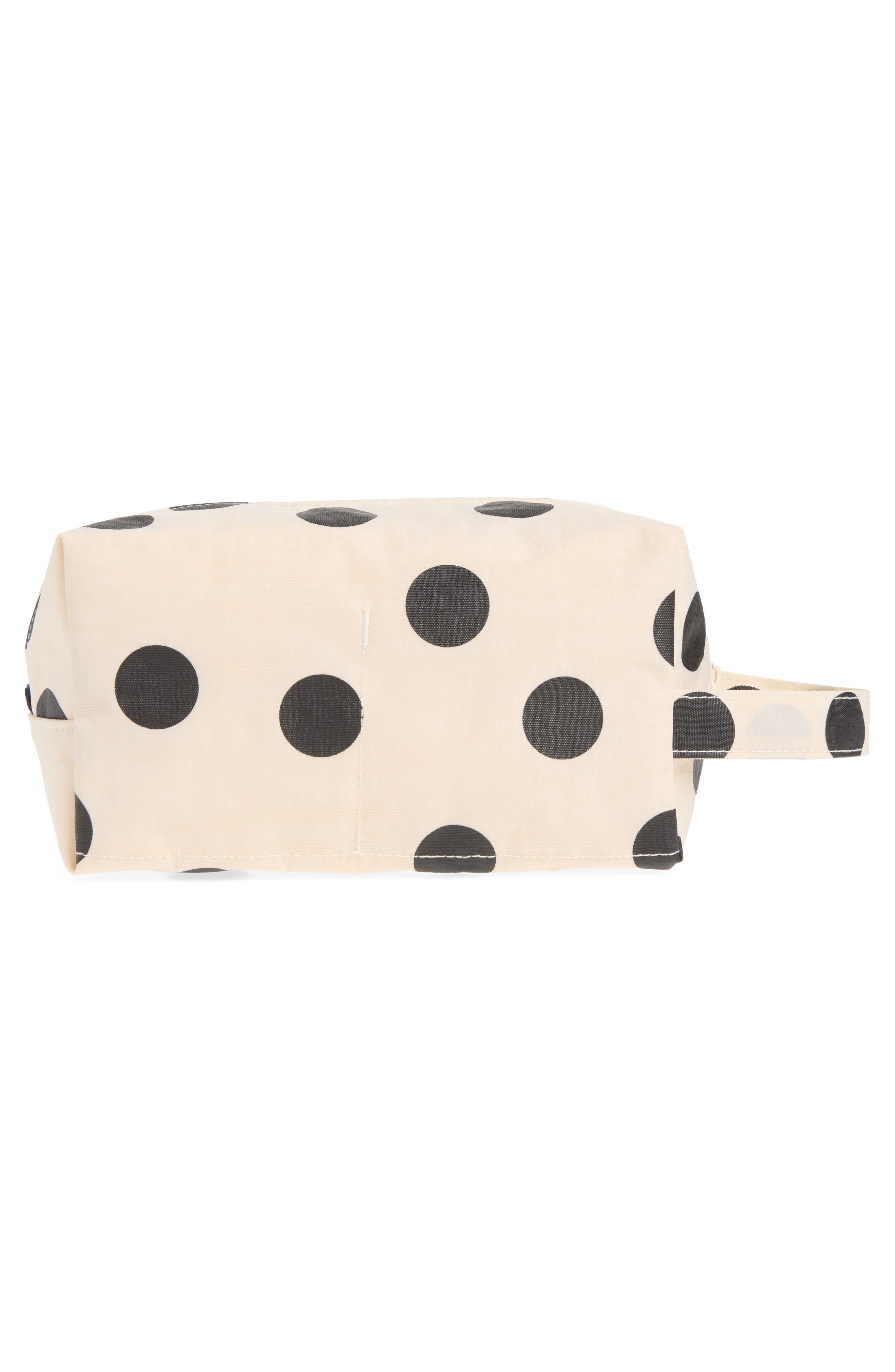 Dopp Kit, Alternate, color, CREAM AND BLACK POLKA DOT