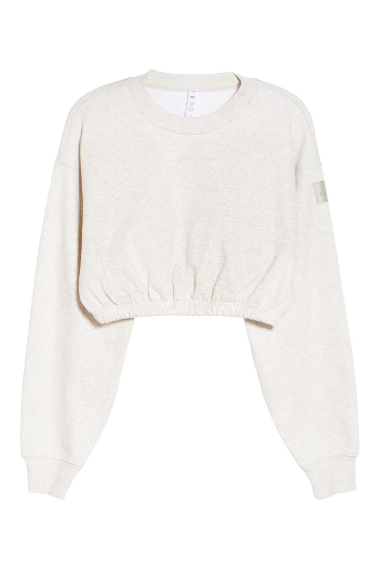 Devotion Crop Sweatshirt, Alternate, color, OATMEAL HEATHER