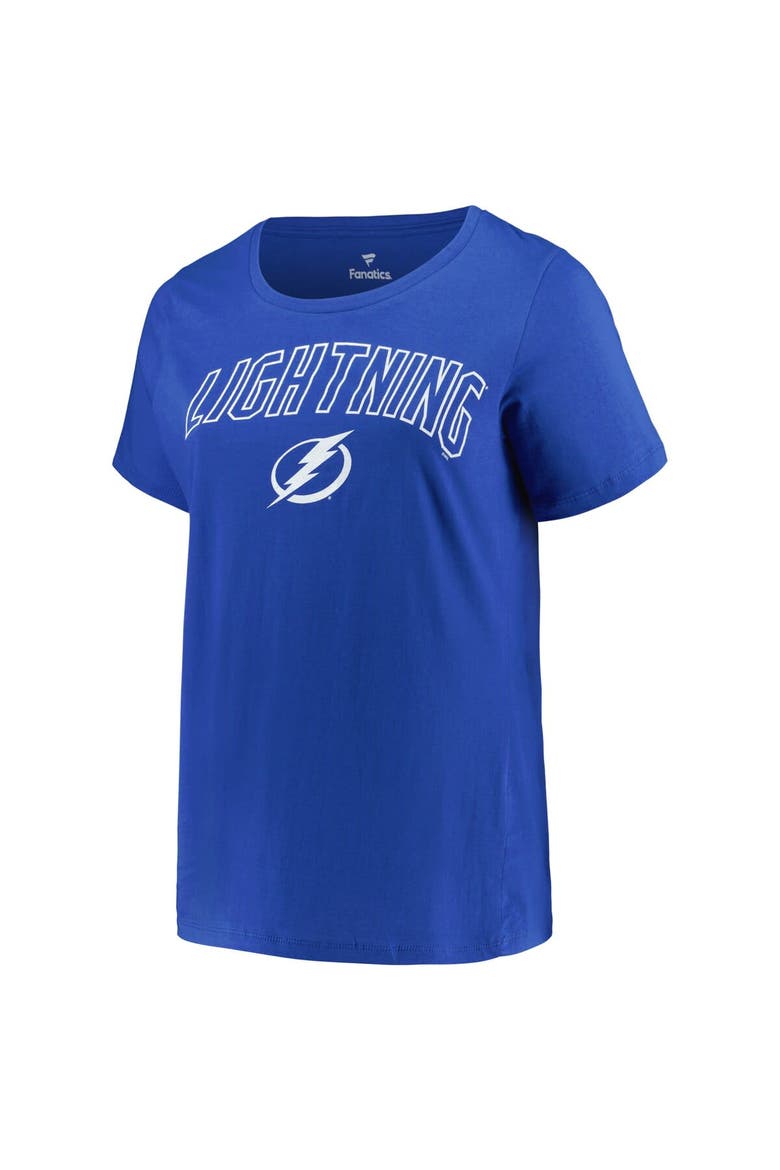 Women's Profile Blue Tampa Bay Lightning Plus Size Arch Over Logo T-Shirt, Alternate, color, Blue