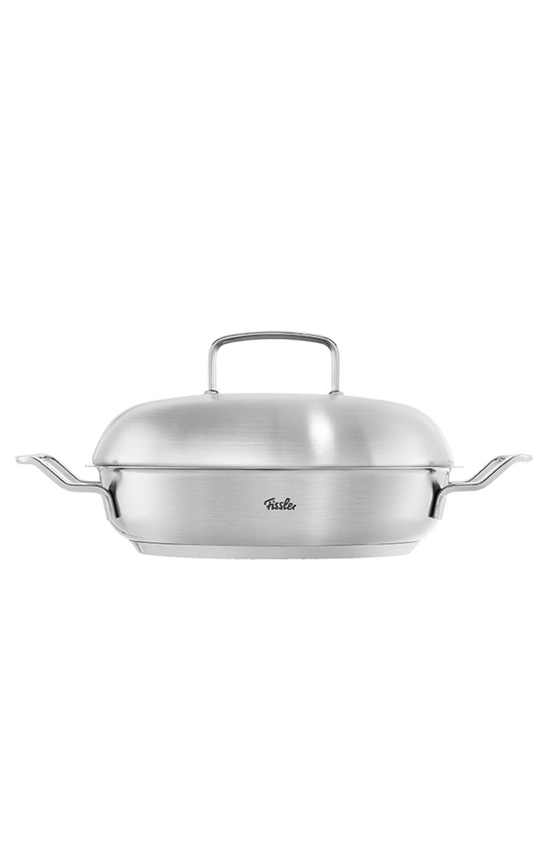 Fissler Original-Profi Collection Stainless Steel Serving Pan with High Dome Metal Lid, Alternate, color, Stainless Steel