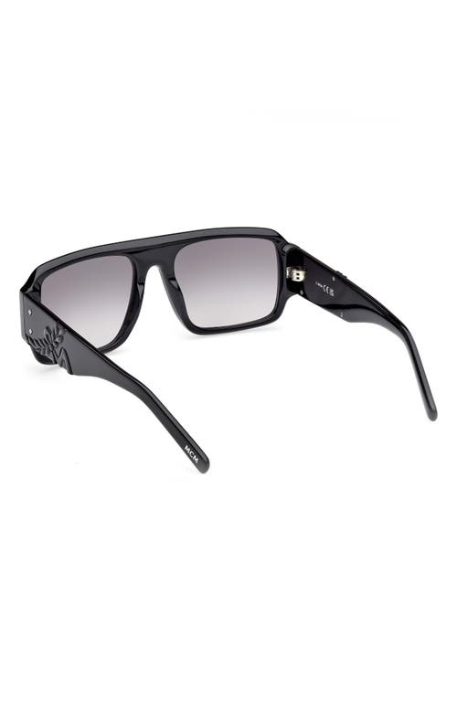 Mcm 55mm Polarized Navigator Sunglasses In Shiny Black/gradient Smoke