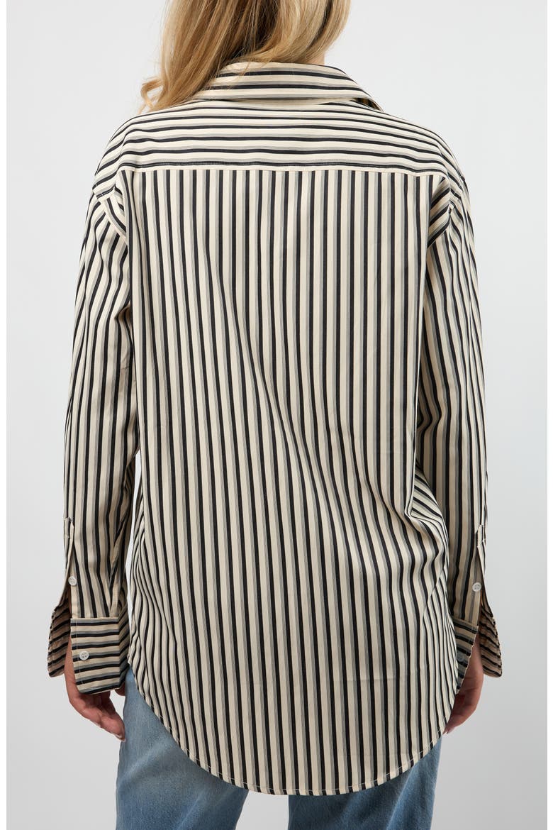 The Port Stripe Button-Up Shirt, Alternate, color, BLACK