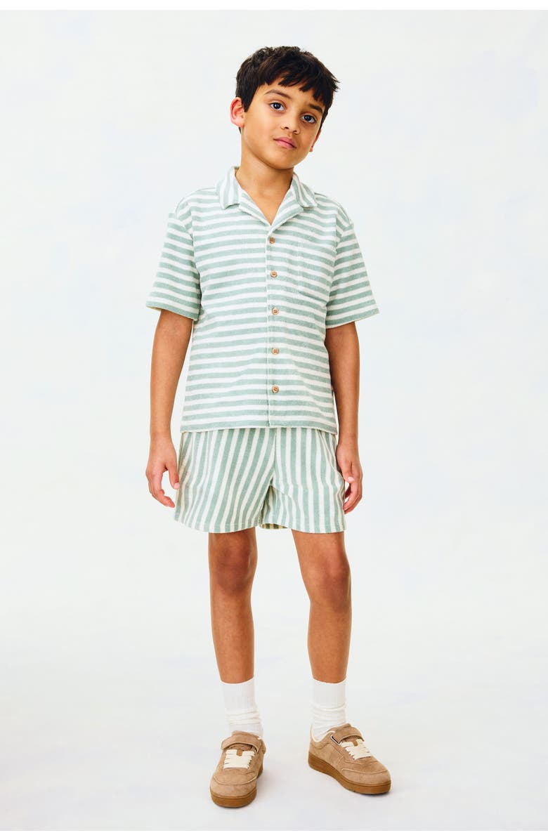 H&M 2-piece Terry Set, Alternate, color, Green/White Striped