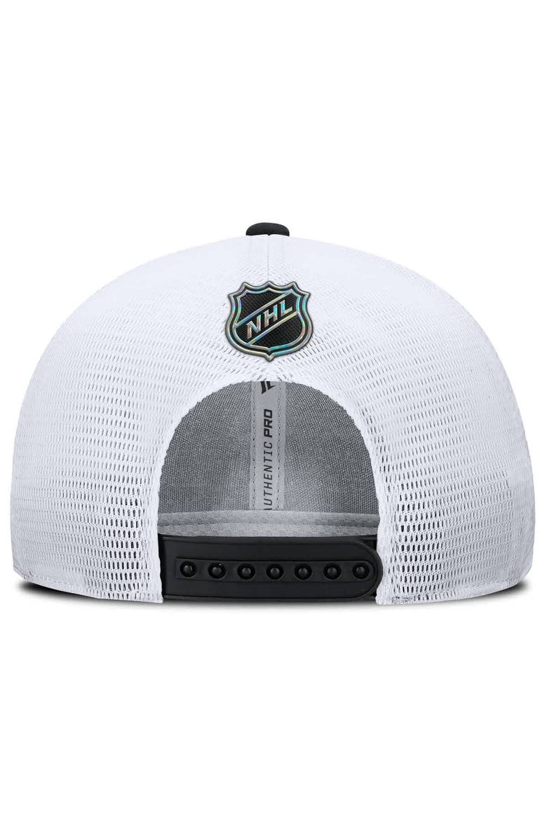 Men's Fanatics Black/White Utah Mammoth Authentic Pro Rink Lockup Adjustable Trucker Hat, Alternate, color, Black