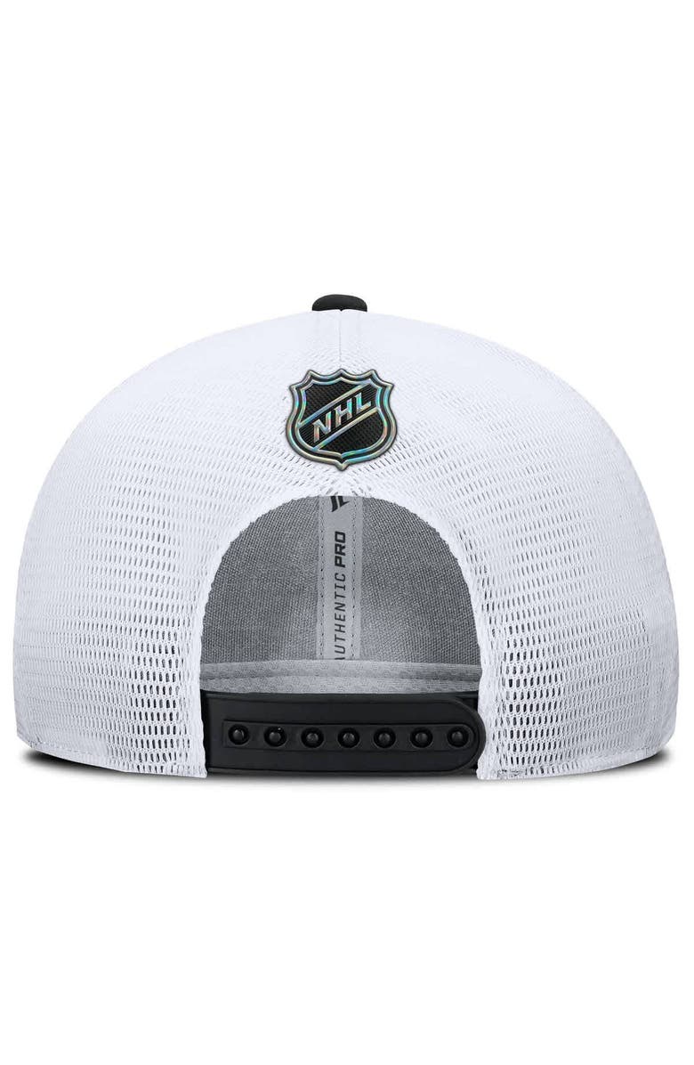 FANATICS Men's Fanatics Black/White Utah Mammoth Authentic Pro Rink Lockup Adjustable Trucker Hat, Alternate, color, Black