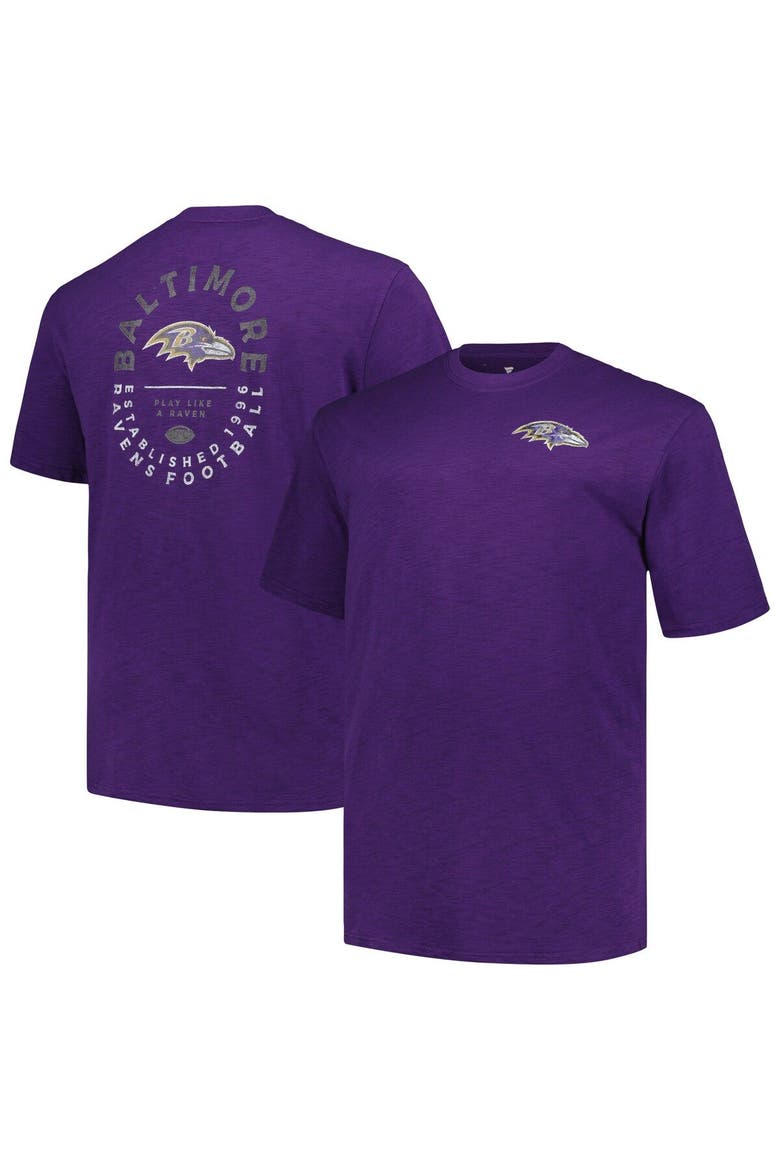 Men's Profile Purple Baltimore Ravens Big & Tall Two-Hit Throwback T-Shirt, Main, color, Purple