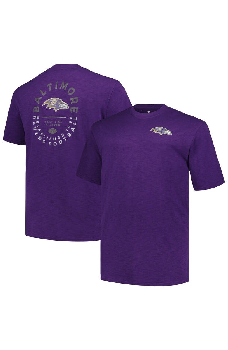 PROFILE Men's Profile Purple Baltimore Ravens Big & Tall Two-Hit Throwback T-Shirt, Main, color,