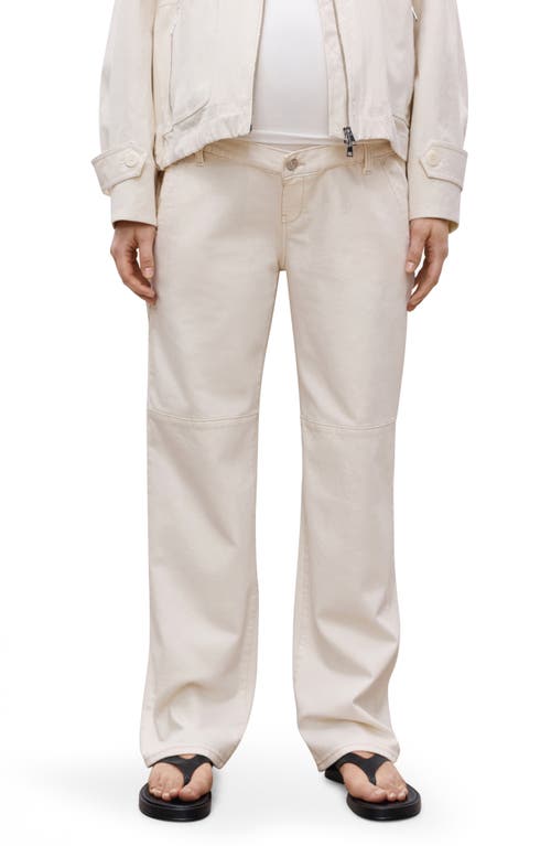 Mango Wide Leg Leg Maternity Jeans In Off White