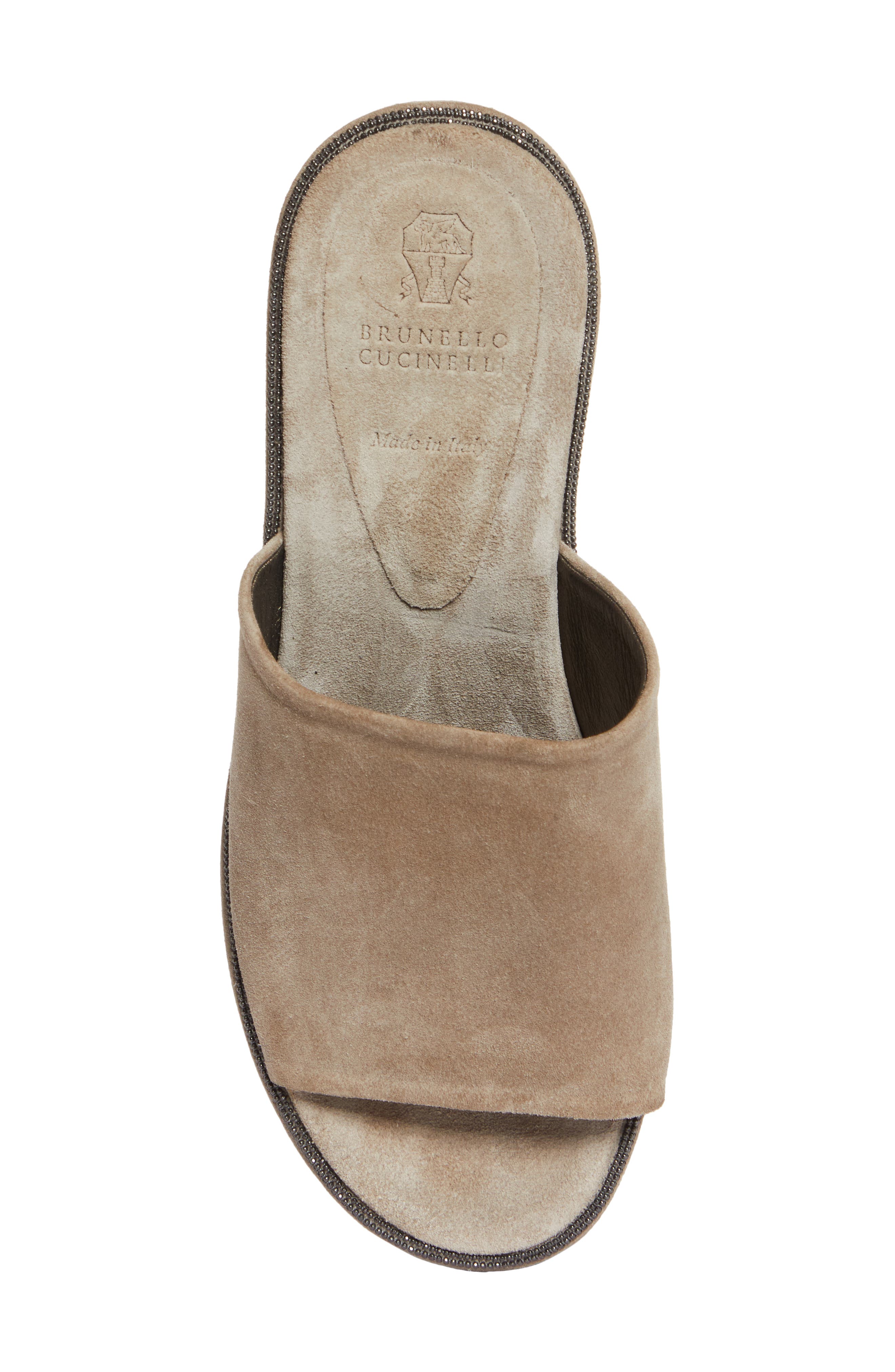 Brunello Cucinelli Monili Platform Wedge Slide Sandal, Alternate, color, 