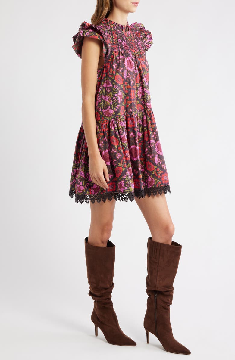 LOVE THE LABEL Poppy Print Drop Waist Minidress, Alternate, color, Tabitha Floral Print