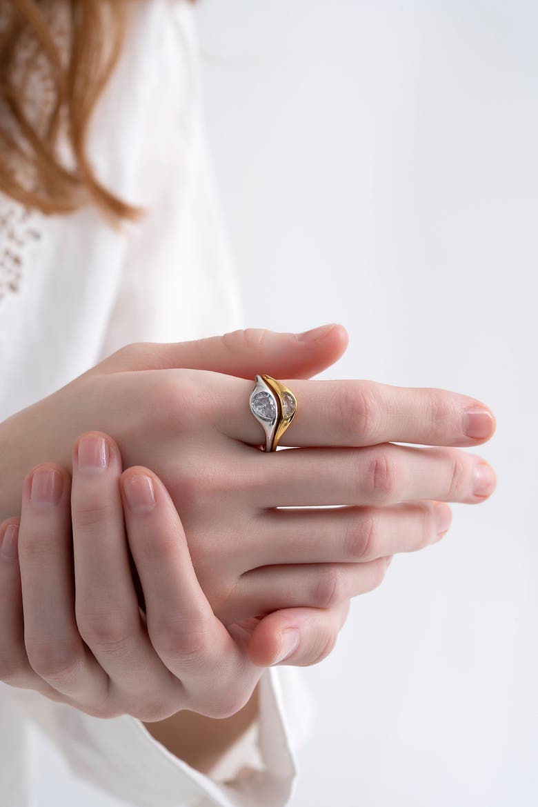 Two Tone Double Ring Set, Alternate, color, Two Tone
