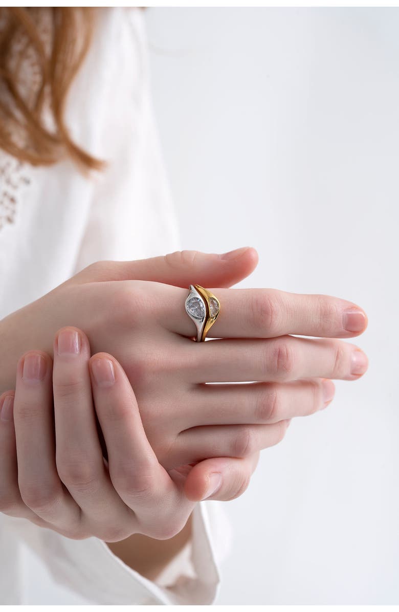 Zynnia Collective Two Tone Double Ring Set, Alternate, color, Two Tone