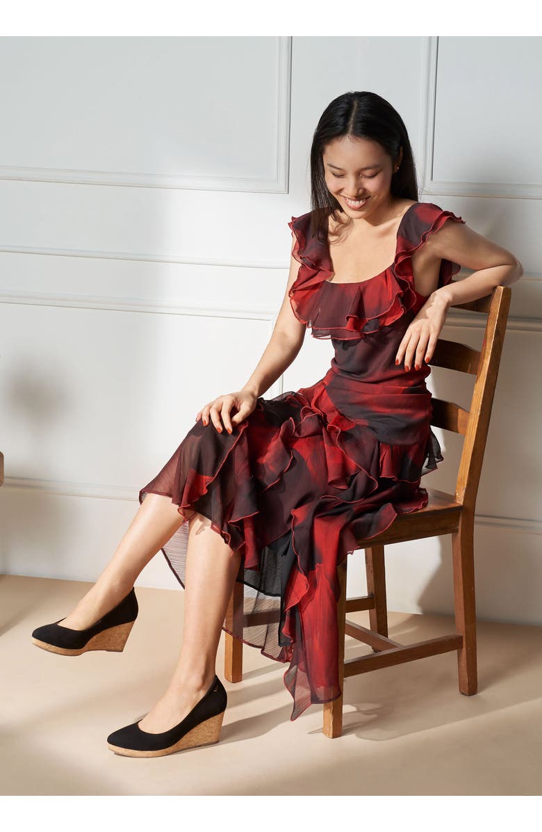 VISCATA Riera Suede Cork Wedges, Alternate, color, Black