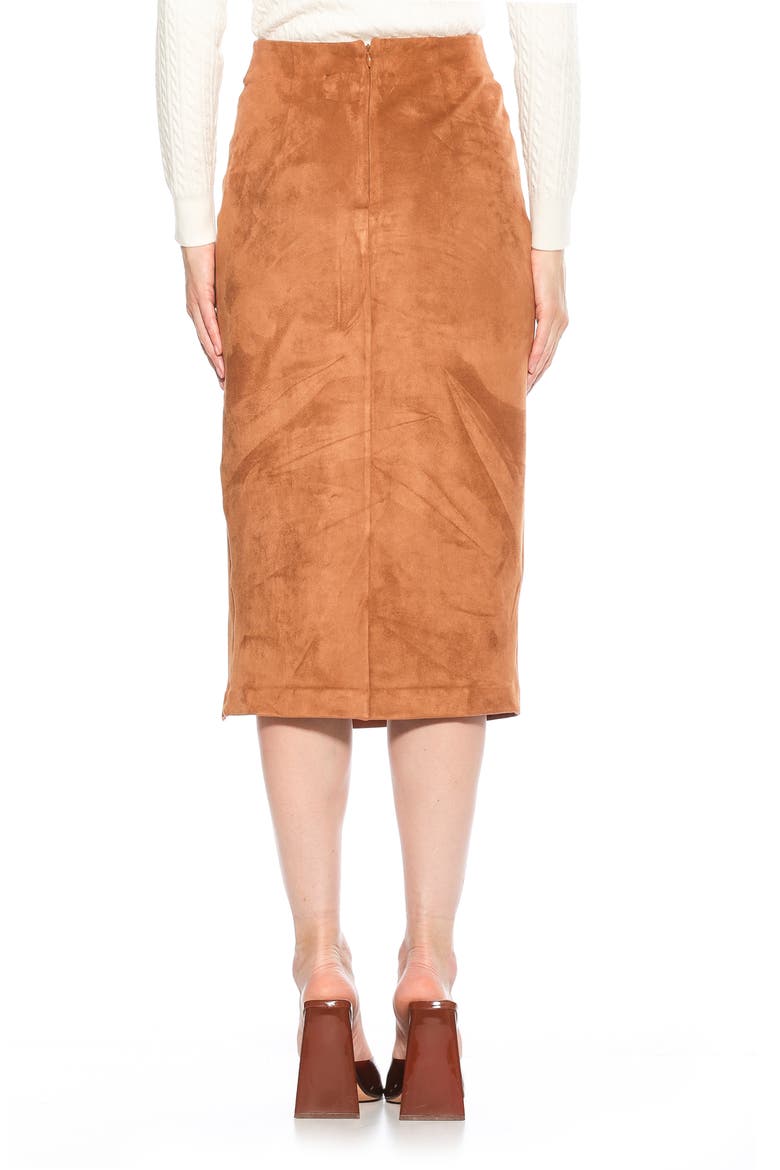 Zayla Faux Suede Pencil Skirt, Alternate, color, CAMEL