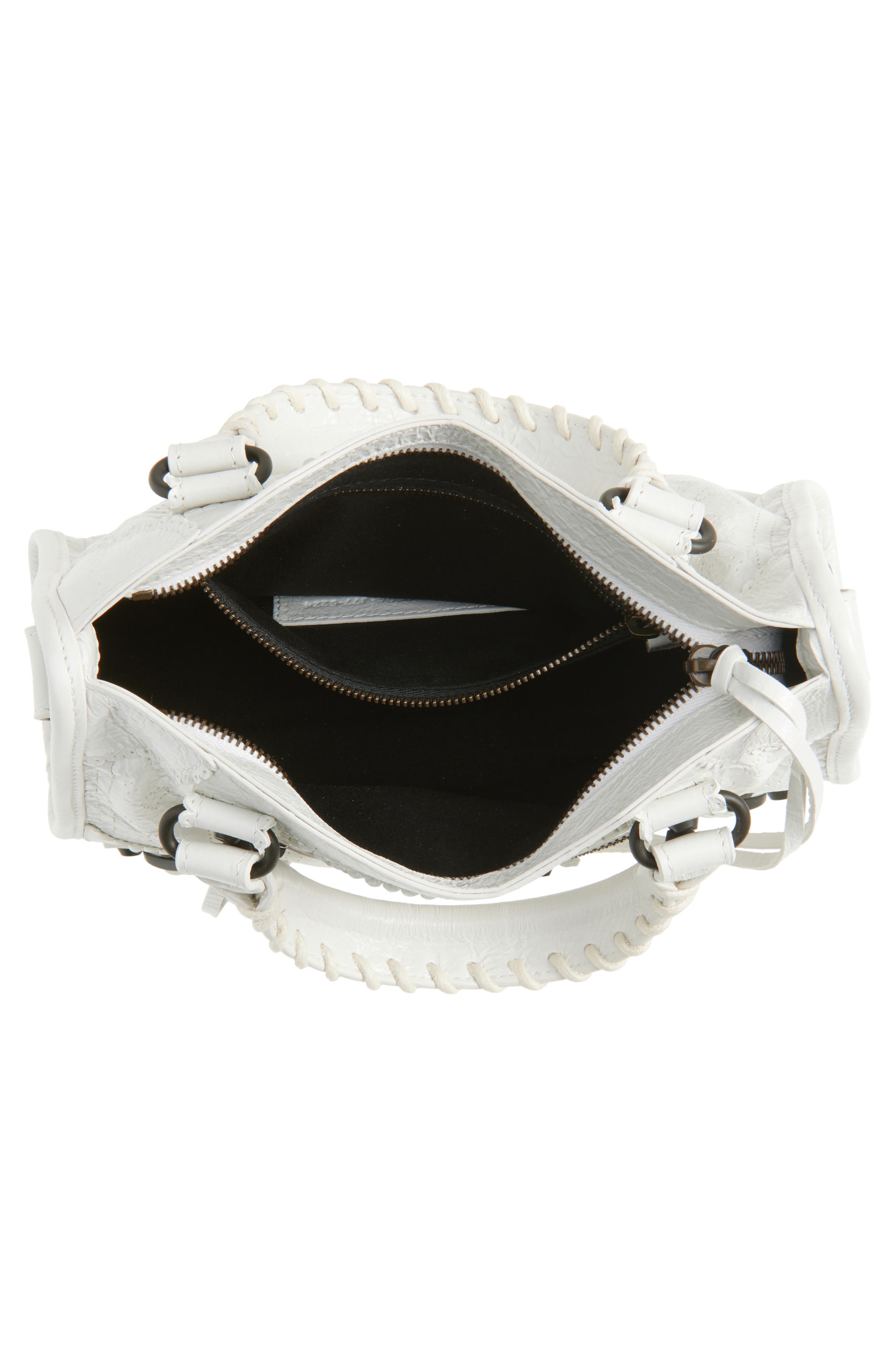 Balenciaga Mini Le City Brogue Bag, Alternate, color, Optic White