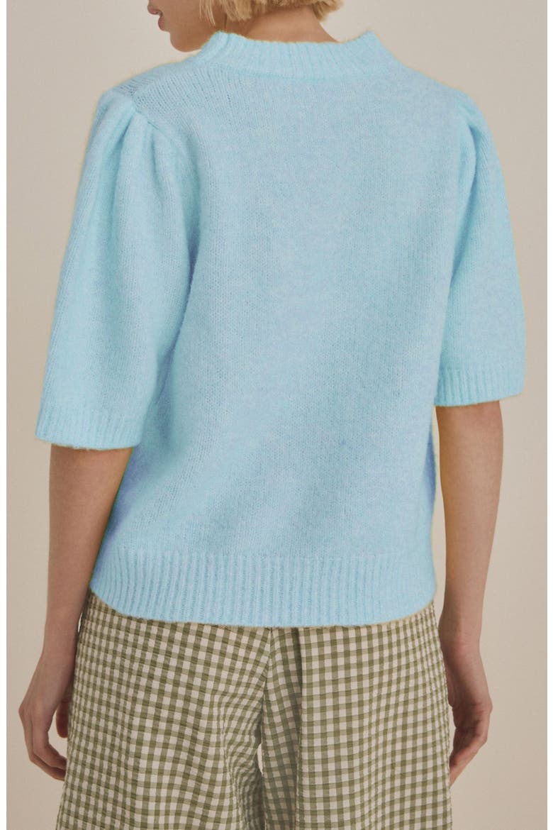 Short Sleeve Crewneck Sweater, Alternate, color, LIGHT BLUE