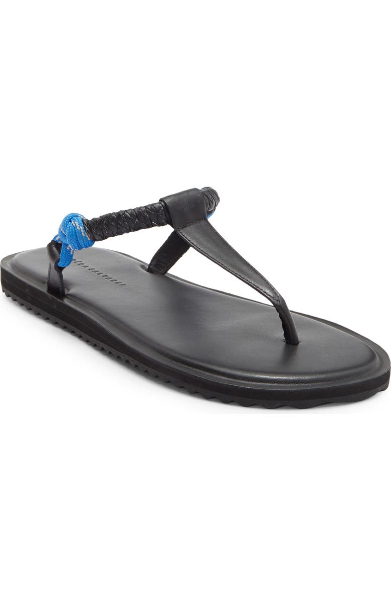 Freda Salvador Knotted T-Strap Sandal, Main, color, Cobalt Rope Combo