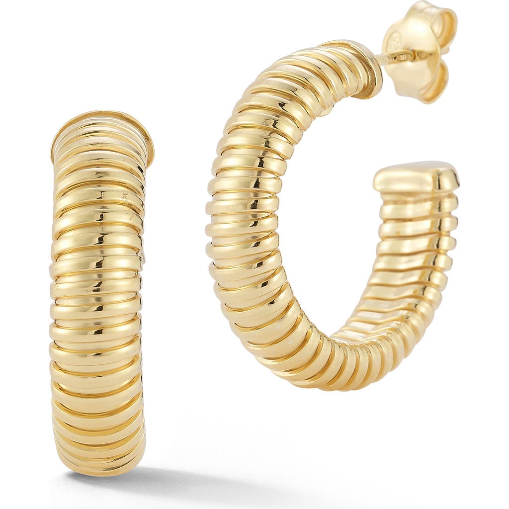 CHLOE AND MADISON Ribbed Hoop Earrings in Gold at Nordstrom Rack