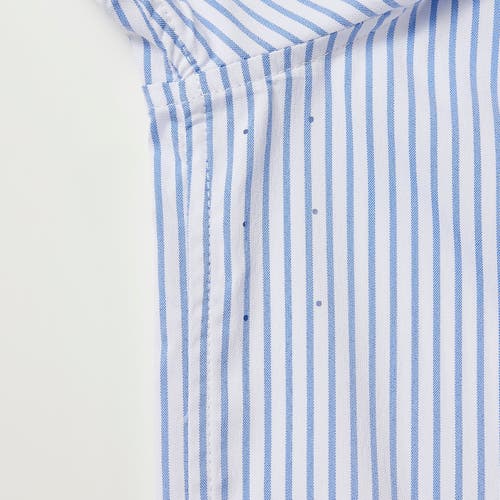 Regent Row Big And Tall Stanton Shirt Short Sleeve Button Down In White-blue-stripe-58