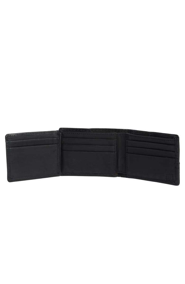 Frye Nash ID Window Leather Bifold Wallet, Alternate, color, Black