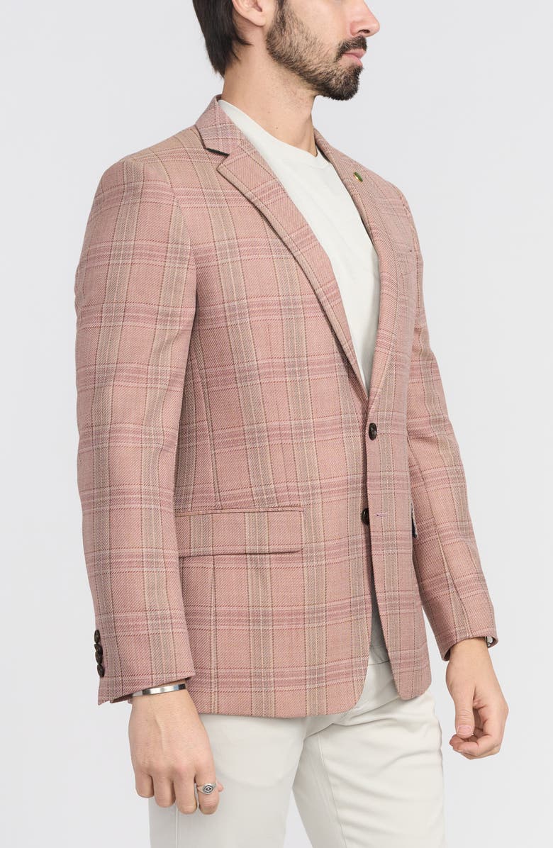 CRICKETEER Plaid Wool Blend Sport Coat, Alternate, color, Peach