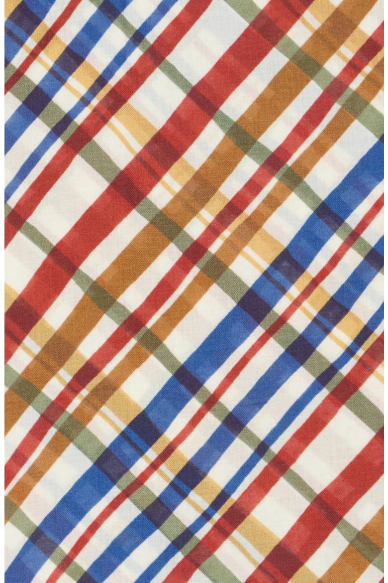 Bellini Wool Blend Plaid Scarf, Main, color, OFF WHITE/MULTI
