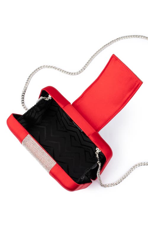 Olga Berg Aubrey Crystal Trim Clutch In Red