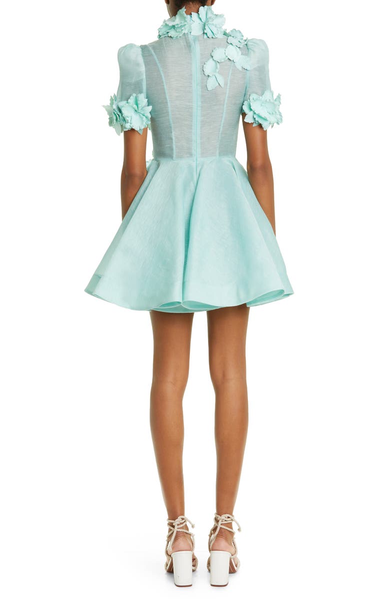 Zimmermann High Tide Lift Off Flower Linen & Silk Minidress, Alternate, color, 