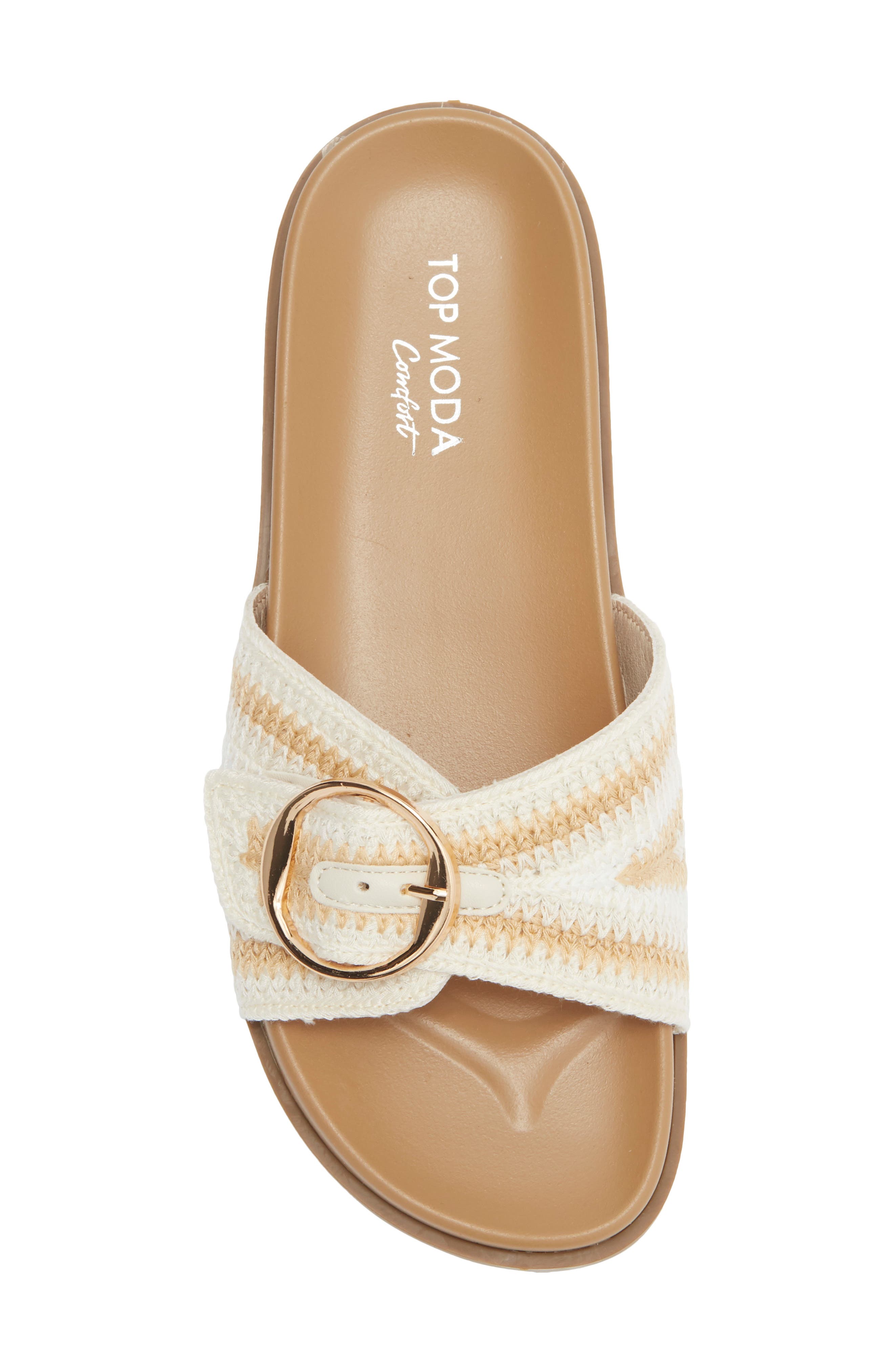 TOP MODA Daniela Slide Sandal, Alternate, color, Beige