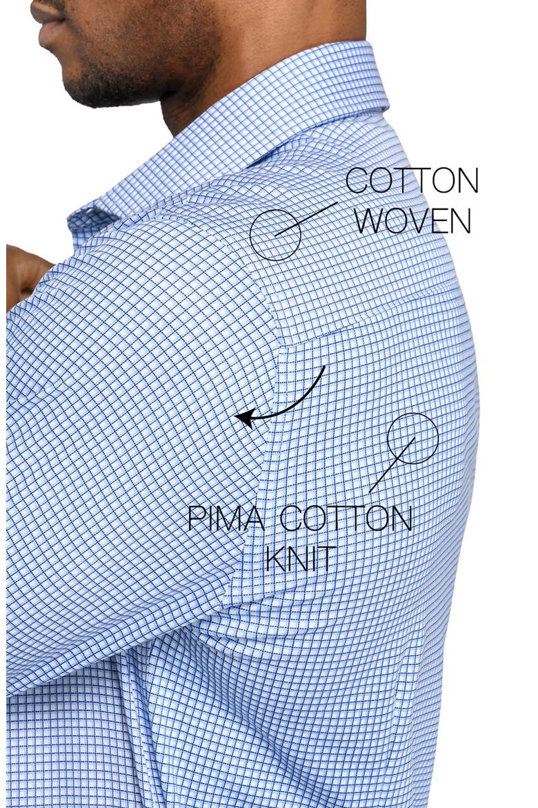 Check Reworked Cotton Dress Shirt, Alternate, color, WHITE/ BLUE