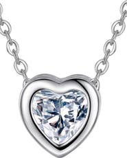 DLORIA Heart Necklace 18k Gold Cubic Zirconia Crystal