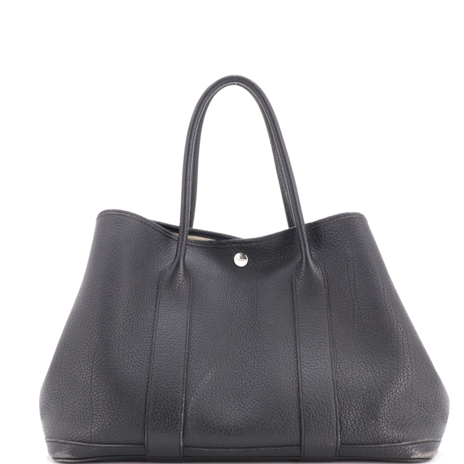 Garden Party Tote Leather 36, Main, color, Black